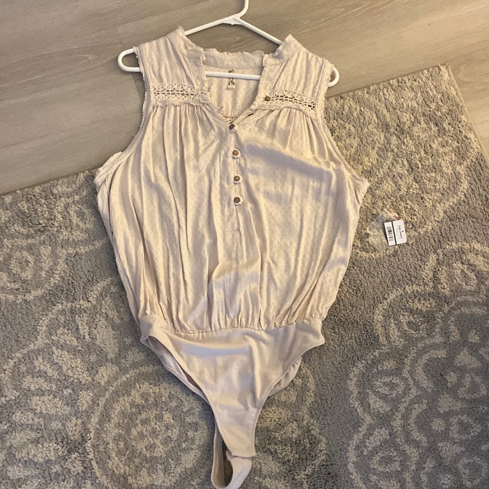 Free People Low Tide bodysuit in creamy white size Large Brand new with all tags